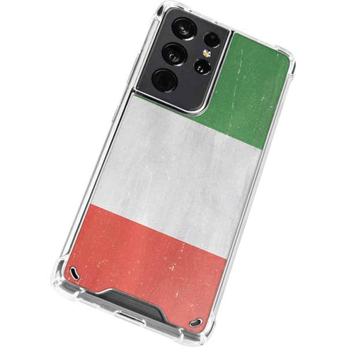 Italy Flag Distressed Galaxy S21 Ultra 5G Clear Case